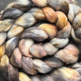 70% untreated BFL, 30% bright trilobal nylon inspired by Precious Rock colourway