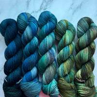 Le Sock 75/25 50g fade set blue/green